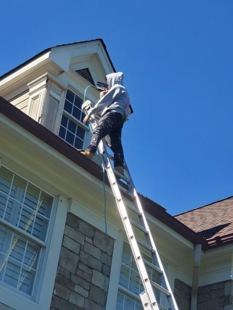 Our crew at work, prepping the peak